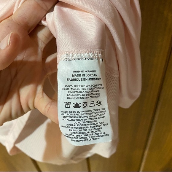 Nike: Dri-Fit Women's Mesh Athletic Workout Gym‎ T-Shirt Top Blush Pink Large - Picture 7 of 9